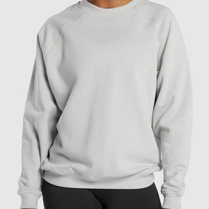 OEM ODM al por mayor personalizado impreso algodón pulóver sudadera de mujer de gran tamaño para la moda de invierno Streetwear frente liso en blanco - Product Image 3