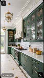 Cuisine modulaire de luxe bleue et blanche avec armoires en verre, plan de travail en marbre et design de rangement haut de gamme - Product Image 6