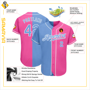 เสื้อเจอร์ซีย์เบสบอลของ Samavia Precision เสื้อเจอร์ซีย์สำหรับทีม USA ที่มีประสิทธิภาพเสื้อเจอร์ซี่สามารถปรับแต่งได้ - Product Image 3