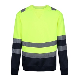 Sudaderas reflectantes de trabajo para hombre con logotipo personalizado, alta visibilidad, manga larga, forro polar personalizado, material impermeable de algodón y poliéster - Product Image 1