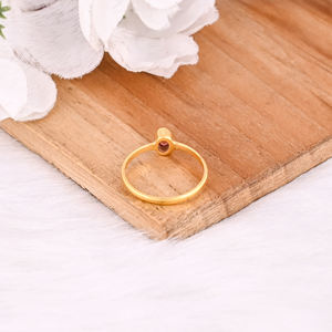 Plata de Ley 925, turmalina Rosa Natural, chapado en oro amarillo, anillo apilable hecho a mano, regalo de aniversario, joyería llamativa - Product Image 3