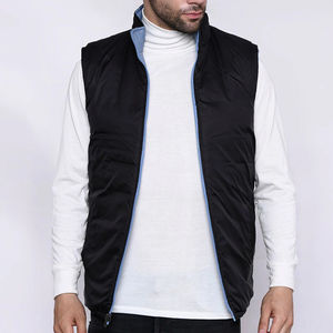 Chaleco Acolchado de Lona para Hombre, Servicio OEM, con Capucha, Sin Mangas, Talla Grande, Ropa de Abrigo de Invierno, Alta Calidad, Cuello Alto, Logotipo Frontal, en Venta - Product Image 2