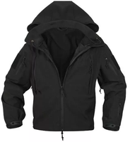 Veste coupe-vent matelassée pour homme, style garde de sécurité, avec patchs personnalisés, longue, imperméable, épaisse, en toile, col montant, fermeture frontale