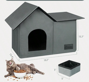 บ้านแมวหรูหราทันสมัยกรงสัตว์เลี้ยงไม้เนื้อแข็งเป็นมิตรกับสิ่งแวดล้อมในร่มที่มีปุ่มสแนปปิดลายสัตว์สำหรับใช้ในห้องนั่งเล่น - Product Image 6