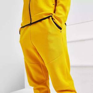 Chándal con cremallera y logotipo personalizado para hombre, venta al por mayor, sudadera con capucha y pantalones de chándal, bolsillos Cargo, conjunto para correr, chándal OEM, 2 uds. - Product Image 5