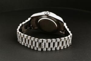 Diamante de moissanita redondo y Plata de Ley 925 Reloj mecánico único Estilo antiguo de lujo con esfera de 41mm Movimiento ETA - Product Image 4