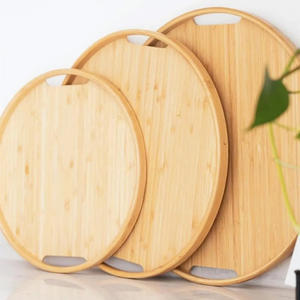 Ensemble de 3 plateaux ovales en bambou de qualité supérieure 40-35-30cm en provenance de Turquie - Product Image 1