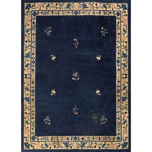 Tapis en laine noué à la main Pechino Blue, motif floral, pour salon, tapis rectangulaire pour couloir, entrée, Pae-5404 - Product Image 4