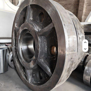 Services de fonderie de roues en acier pour concasseurs à mâchoires et concasseurs Hummer, service de fonderie de sable, volant moteur, poulie, volant de 100 kg, OEM - Product Image 2