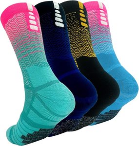 Chaussettes de compression de performance d'équipage athlétique 2025 pour le basket-ball et l'entraînement sportif à coussin épais pour le printemps - Product Image 1