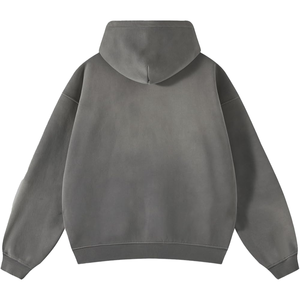 Sudadera con Capucha Gris Lavada al Ácido, Estilo Vintage, Acabado Suave de Felpa, Cierre Completo, Ropa Urbana, Sudadera de Invierno - Product Image 2