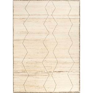 Alfombra Afgana de Lana Tejida a Mano, Color Marfil, Diseño Geométrico, Tejido Plano, Rectangular, para Pasillo, 9x12, para el Hogar, Enm-3054 (Cs-01) - Product Image 1