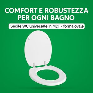 Asiento de Inodoro de Madera MDF Ultra Resistente HM, 3.4 kg, Blanco, Tapa y Asiento Alargados para Baños - Product Image 5