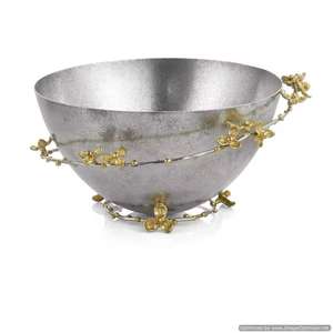 Bol de service rond en métal argenté fabriqué à la main Accent décoratif exclusif parfait pour les repas traditionnels à la maison - Product Image 4