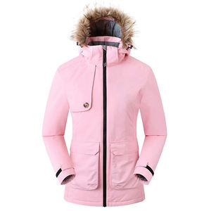 Chaquetas de esquí personalizadas para mujer con forro de lana impermeable a prueba de viento abrigos de invierno al aire libre con impresión de logotipo OEM al por mayor - Product Image 1