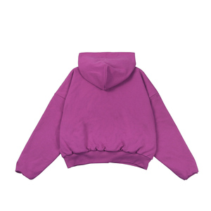 Sudadera holgada de doble capa con logotipo personalizado, sudadera de algodón liso pesado con bolsillo lateral, diseño de estampado informal de otoño - Product Image 2