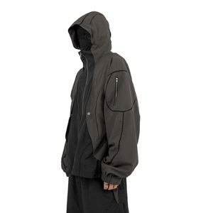 Ropa de invierno para hombre, chubasquero impermeable para motocicleta con material de poliuretano a base de agua, chaquetas para exteriores, abrigo con patrón de letras - Product Image 6