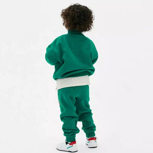 Ensemble 2 pièces Vêtements pour enfants Nouveau garçon Survêtement à capuche Survêtements pour enfants Logo personnalisé Design Solid Plus Size Cotton Winter Wear - Product Image 2