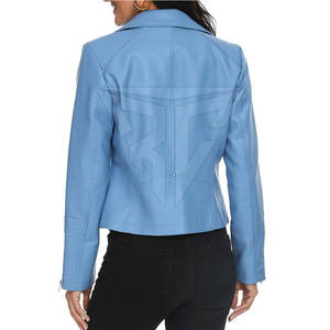 Veste en cuir PU de haute qualité pour femmes mode imprimé motif solide hiver coton rempli de décoration de poche en gros - Product Image 6
