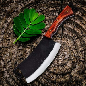 Vente en gros Couperet de chef professionnel en acier au carbone de style japonais Couteau de cuisine en acier inoxydable fait à la main avec manche en bois de Pakka - Product Image 4