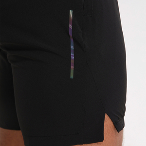 Ventes directes d'usine Short de sport avec poche à fermeture éclair imprimé avec logo personnalisé Short de sport en tissu à séchage rapide hautement élastique pour hommes - Product Image 4