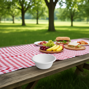 Ciotole di Carta Bianche Monouso da 32 OZ (946ML) in Bagassa Naturale - Product Image 3