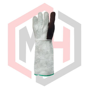 Gants d'électricien à manches longues en cuir, résistants à la chaleur et au feu, pour soudage à l'arc, antistatiques, Mig Tig BBQ, 11 oz d'épaisseur, 14 pouces - Product Image 2