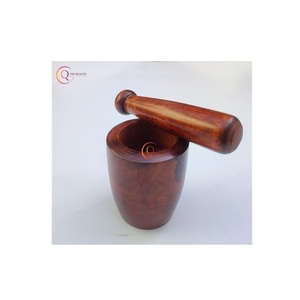 Increíble mortero de madera con herramienta de cocina decorativa de Calidad exclusiva para moler especias hierba medicina en los más vendidos - Product Image 1