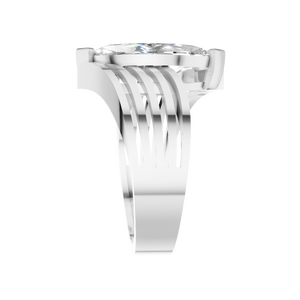 Anillo de Compromiso o Matrimonio de Lujo con Moissanita de Corte Marquesa de 3 Quilates en Oro Sólido de 14K con Engaste de Puntas - Product Image 2