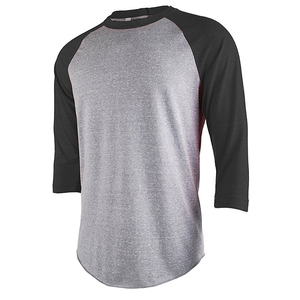 เสื้อยืดผสมสามแขนเสื้อเบสบอลลายเบสบอลเสื้อ100% แขนแร็กแลนพิมพ์ลายกำหนดเองเสื้อยืดผ้าไหมสำหรับผู้ชาย - Product Image 1