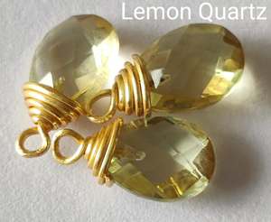 จี้อัญมณีควอตซ์เลมอนสีเงินสเตอร์ลิง925วินเทจทำด้วยมือทุกขนาดของขวัญวันเกิดสำหรับ5017ของเธอ - Product Image 1