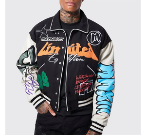 Custom Chenille <b>Patched</b> Varsity <b>Jackets</b> /Letterman <b>Jacket</b> Chenille Embroidery College <b>Jacket</b> Street Style - Product Image 4