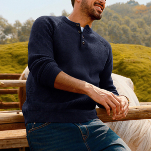Nouveau design chandails d'hiver décontractés à col rond pour hommes pour adultes Top tendance pull à col rond à manches longues en tricot pour hommes - Product Image 2