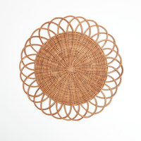 Vente en gros de sets de table ronds en rotin de luxe, résistants à la chaleur, tissés naturellement, pour la décoration de la cuisine, écologiques, faits à la main