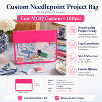 Pochette de couture transparente en PVC personnalisable avec logo, motif léopard, faible MOQ, broderie personnalisée, pour kit de couture et travaux d'aiguille