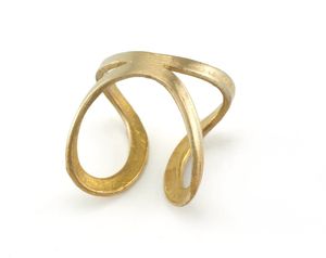 Raw Brass Adjustable <b>Ring</b> <b>Blank</b> Base Hoop Loop Connector Findings Lightweight Durable Eco-Friendly 16mm Band Width - Product Image 1