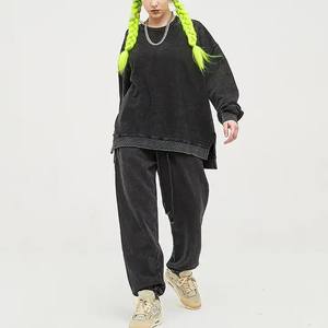 Sudadera con capucha Vintage con cremallera completa, chándal lavado con ácido, chándal con logotipo personalizado para hombres y conjunto de Jogger Unisex, Material de algodón 100% para invierno - Product Image 5