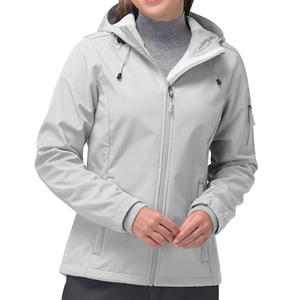 High Quality Wholesale Men's Softshell Winter Stand Thick Fleece <b>Lined</b> Warm Hooded Windproof <b>Coat</b> Outdoor Hiking Front - Product Image 4