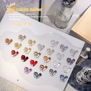 Vendeeni set Kutek gel 24 warna seni kuku gel glitter profesional tidak beracun grosir Kutek kuku gel uv berkilau logo kustom