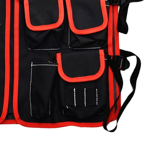 Chaleco reflectante de seguridad en 100% poliéster 200gsm Premium personalizado rojo y negro Chaleco de trabajo de seguridad de alta calidad - Product Image 4