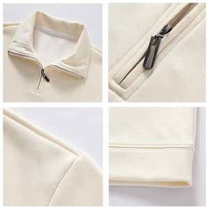 Wholesale breathable Zipper-up, short, hoodies for woman 1/4 Zip Pullover Crew Neck Sweatshirts Quarter Zip Sweatshirt Women - Product Image 5