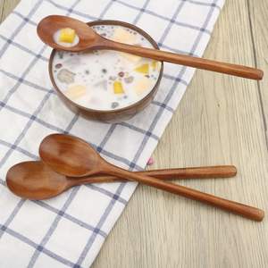6 Pièces Cuillères à Soupe en Bois de 9 Pouces pour Manger Mélanger Remuer Cuillère à Long Manche Nouveau Style Ustensile de Cuisine Cuillère de Table - Product Image 5
