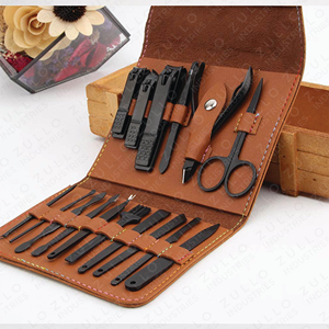 Professional Durable Stainless Steel Nail Grooming Kit Manicure <b>Pedicure</b> <b>Set</b> with Leather Case Custom Logo Private Label - Product Image 4