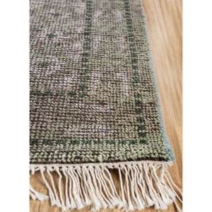 Alfombras de Lana Anudadas a Mano Erbe Green, Alfombras ZA Jaipur-RGS-1280, Diseño de Medallón Rectangular Tipo Rompecabezas para Sala de Estar, Pasillo, Hogar - Product Image 4
