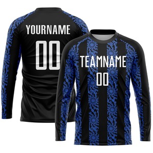Maillot de football de qualité supérieure 100% polyester noir blanc-maillot d'uniforme de football de sublimation royale - Product Image 3