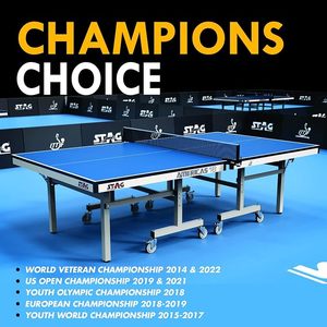 Table de tennis de table Stag Iconic Americas Pro, taille standard, professionnelle, en MDF, certifiée ITTF, mobile, pliable, intérieur/extérieur, moderne - Product Image 6