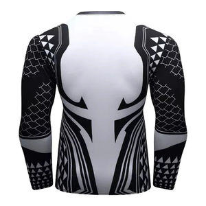 Alta calidad compresión MMA Rash Guard manga larga personalizado impreso sublimación transpirable Spandex UPF 50 tela ropa deportiva - Product Image 2