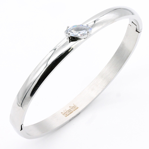 Braccialetti alla moda in acciaio inossidabile placcato oro con Design elegante braccialetto CZ trasparente - Product Image 1