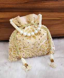 Sac à main Potli pour femme, fait main, 2026, pour achat en gros, broderie indienne, travail au miroir, sac Potli indien, Potluck indien - Product Image 4