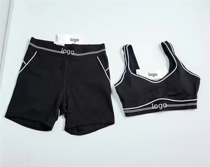 Vendita Diretta dalla Fabbrica Set di 2 Pezzi Leggings da Donna di Alta Qualità per Yoga e Pilates Elasticizzati Senza Cuciture a Costine - Product Image 4